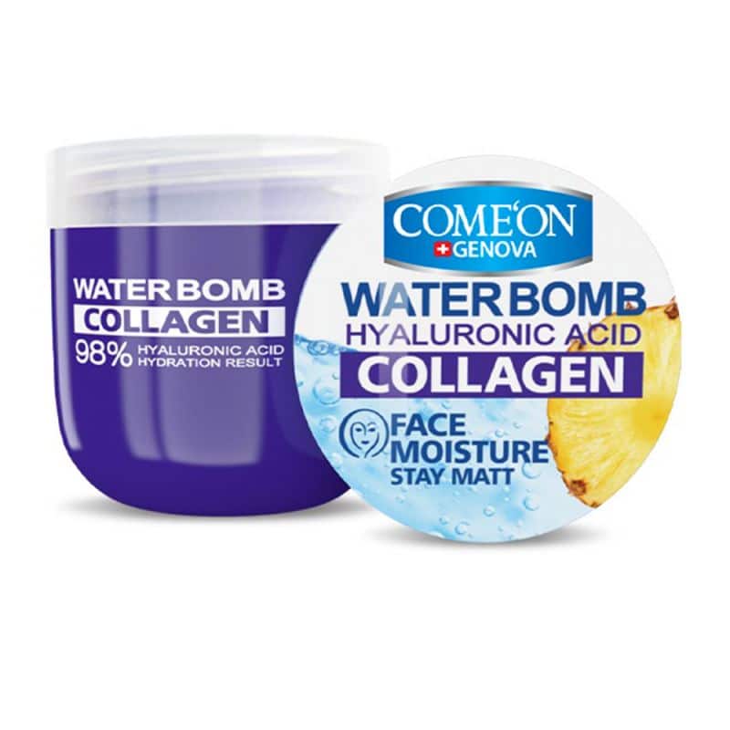 comoen-water-bomb-collagen-246130141612.jpg کرم بمب آبرسان کامان حاوی کلاژن حجم 200 میل - Image 1
